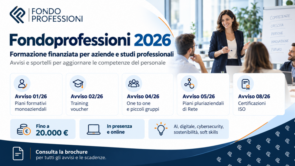 Fondoprofessioni 2026 – Opportunità di formazione finanziata per aziende e studi professionali